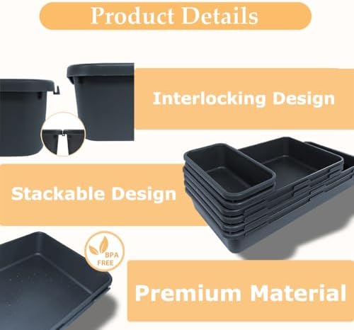 6 PCS Plastic Drawer Organizer Bins,3 Sizes Makeup Drawer Organizers Set - Image 5