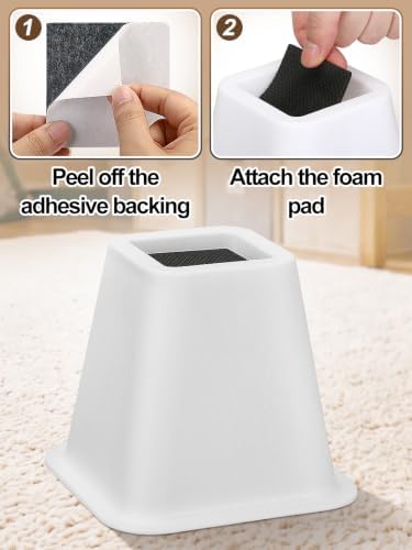 Apipi 6 Inch Stable Heavy Duty Bed Risers for Dorm Twin XL, 4 Pack - Image 5