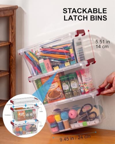 6 Pack Clear Plastic Storage Containers with Lids,Transparent Design,7Qt - Image 5