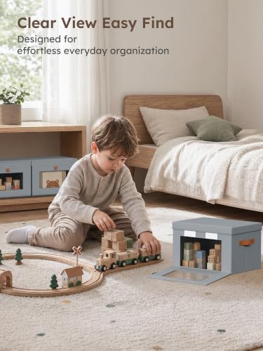 Homsorout Small Closet Storage Bins - Closet Shelf Organizer with Open Window, 6 Pack, Grey - Image 6