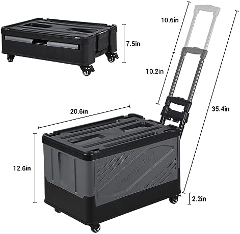 XCBYT 50L Foldable Rolling Crate, Spacious Storage Cart with Wheels - Image 5
