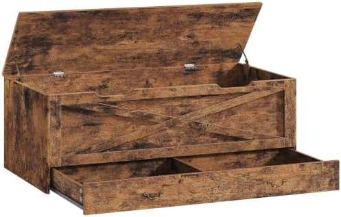 RALGEND Toy Chest, 47.2" Storage Chest with Drawer and Pull Handles by RALGEND