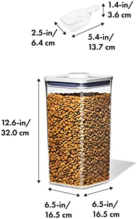 OXO Good Grips Pet Food Container 6.0 Qt | Clear | Airtight Seal | With Half Cup Scoop | Pack of 4 - Image 2