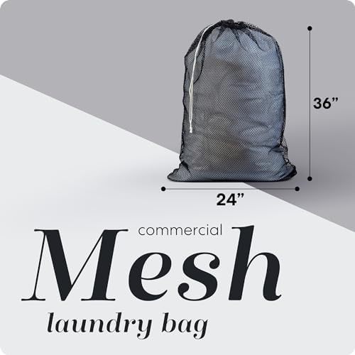 Handy Laundry Mesh XL Laundry Bag 24"x36", Heavy Duty Drawstring, Black - Image 2