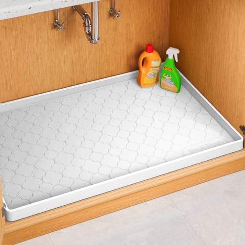 Jin&Bao Under Sink Mat 34" x 19" Waterproof Silicone Cabinet Kitchen Liner by Jin%26Bao