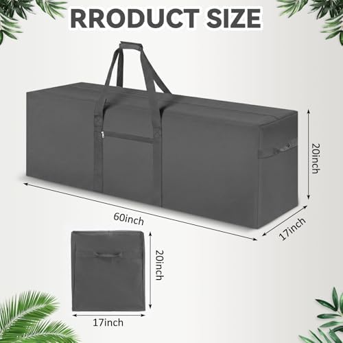 1 Pcs 60 x 17 x 20 Inch, 332 L Large Storage Duffle Bag Gray - Image 2