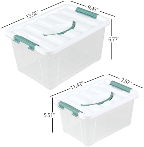 Clear Storage Latch Box/Bin, 2-Pack (14 QT & 7QT) - Image 2