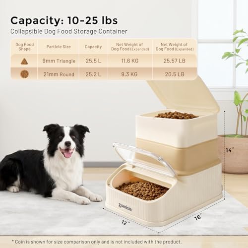 ZOMISIA 20-30lbs First-in, First-out Collapsible Dog Food Storage Container - Image 3
