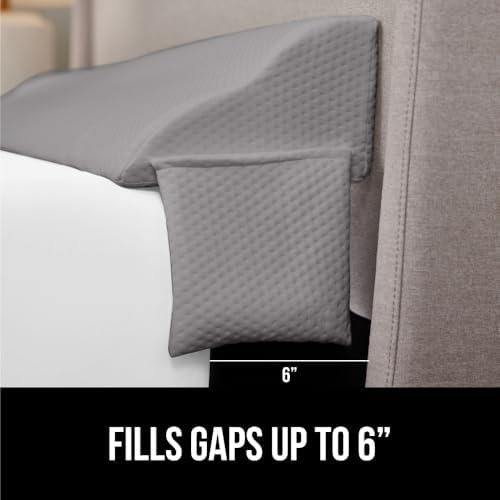 GORILLA GRIP Patented Bed Wedge Pillow for Headboard Gap, Queen, Soft Gray - Image 3