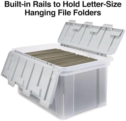 STAPLES Wing Lid File Totes, Letter Size, Clear, 2/Pack - Image 3