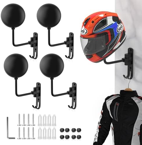 Helmet Hanger Wall Mount 180° Swivel Helmet Holder for Motorcycle Bike Racing Outerwear Sports Gear by LIFXIZE