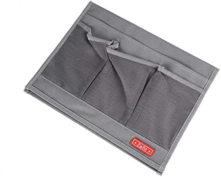 Zafit Bedside Storage Organizer, Table Cabinet Bedside Organizer Caddy for Remotes Phone Glasses (Classic 4 Pockets-Grey) - Image 3