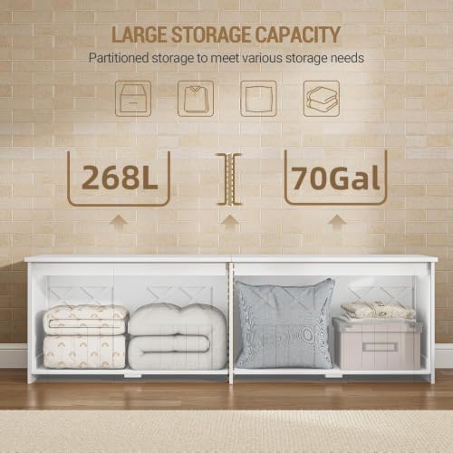 Hzuaneri 59 inches Modern Farmhouse Storage Chest and Bench | 70 Gal - Image 4