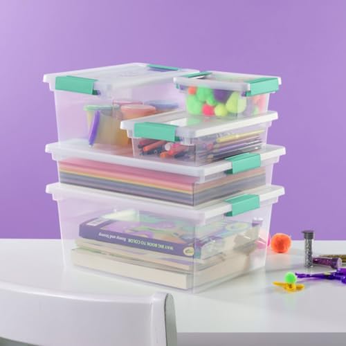 Sterilite Mini Clip Box, Clear Storage Bin with Latching Lid, 6 Pack - Image 4