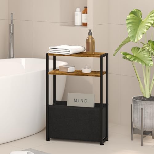 Leomonio Narrow Side Table, Slim Night Stand with Magazine Rack - Image 6