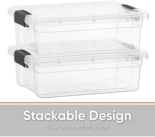 Superio 4.5 Quart Clear Plastic Storage Containers with Lids, Stackable Organizer Bins, BPA-Free Storage Boxes for Home, Office, Dorm & Classroom, 8 Pack - Image 4
