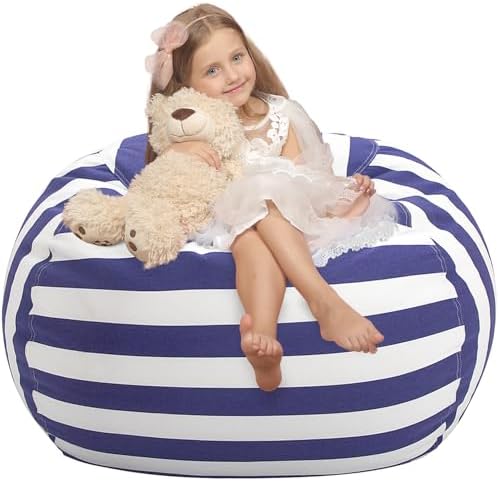 WEKAPO Stuffed Animal Storage Bean Bag Chair Cover for Kids by Wekapo