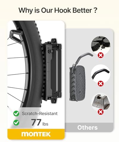 monTEK Heavy Duty Swivel Bike Wall Mount Holds Up to 77lbs, 1 Pack - Image 4