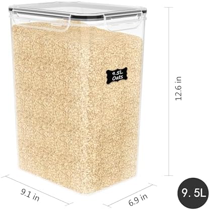 FOOYOO 2 PC Flour Sugar Storage Containers (9.5L | 321 Oz) Extra Large Food Storage Containers with Lids - Airtight Leakproof BPA FREE Flour Container for Rice, Cereal, Sugar - Image 2