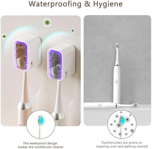 2PCS Toothbrush Holders Wall Mounted with Cover Tooth Brush Holder - Image 3