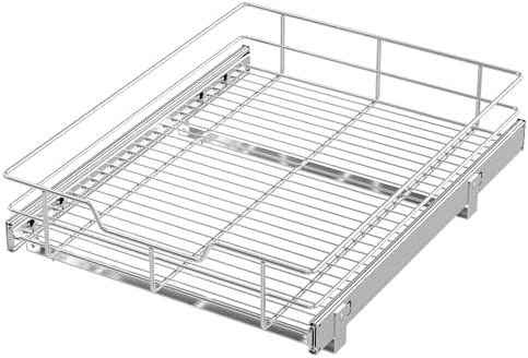 Pull Out Cabinet Organizer 18" W X 22" D, Chromed, Full Slide Out Drawers by STORKING