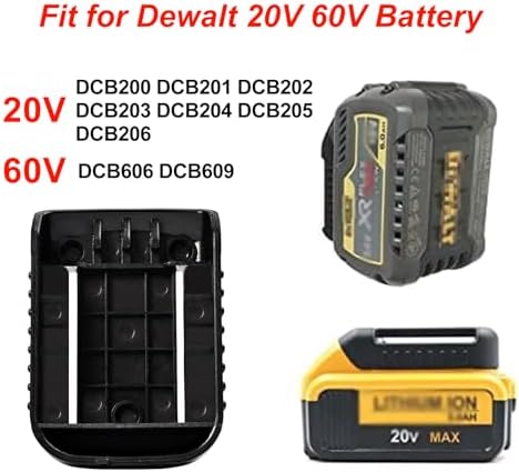30pas Tool Holders and Battery Holder for Dewalt 20v Wall Mount Hanger Battery Drill Tool Storage Shelf for Milwaukee M18(Black) - Image 5