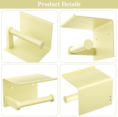 Toilet Paper Holder with Shelf Wall Mounted Toilet Paper Roll Dispenser - Image 5