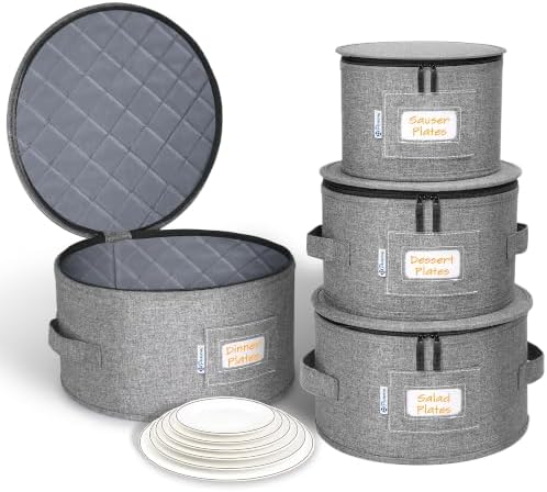 punemi China Storage Containers, 4-Set Hard Shell Dish Storage for Moving by Punemi
