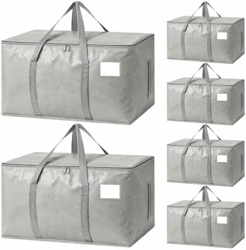6 Pack Heavy Duty Waterproof Moving Bags, Foldable Totes by Unknown
