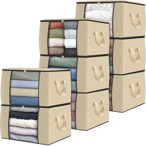 Fab totes 8 Pack Storage Bags for Clothes Blanket Storage Bins with Lids by Fabtotes