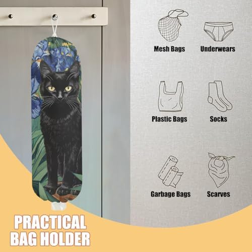 Flower Cat Plastic Bag Holder, Wall Mount Grocery Bag Holder - Image 3