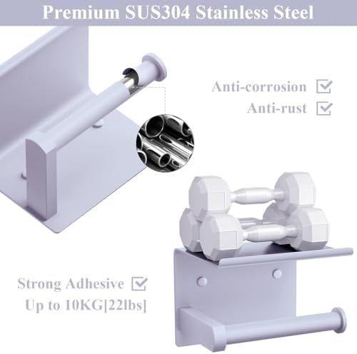 Toilet Paper Holder with Shelf Wall Mounted Toilet Paper Roll Dispenser - Image 4
