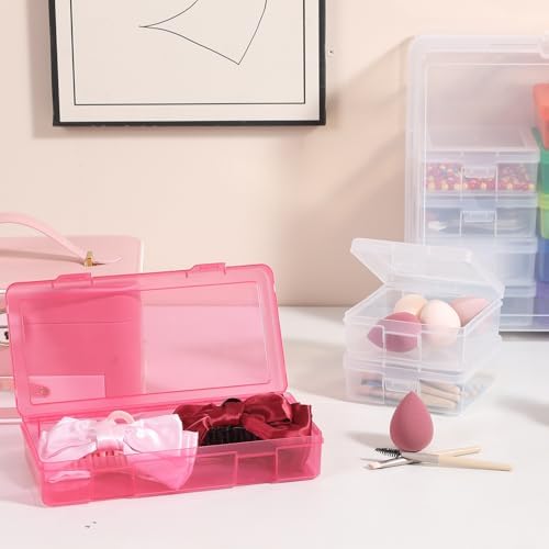 Plastic Storage Box Arts Plastic Container (6Medium Color+ 6Small Clear) - Image 4