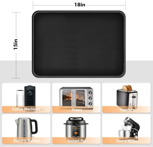 Non-slip Air Fryer Mats for Countertop, 2mm Thick, 18x15 in, Black - Image 6