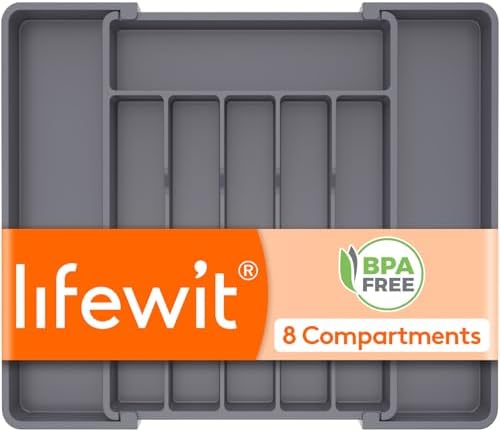 Lifewit Expandable Silverware Drawer Organizer, Kitchen Utensil Tray by Lifewit