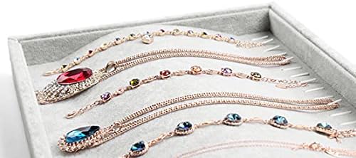 Stratalife 20 Hooks Velvet Necklace Organizer Tray, 13.8" x 9.4" x 1.2" - Image 2