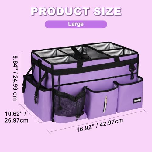 Large Cleaning Caddy Bag With Detachable Divider,Caddy Organizer With Handle,Cleaning Supply Storage With Adjustable Shoulder Strap & Waist Belt For Cleaners,Cleaning Housekeepers - Image 6