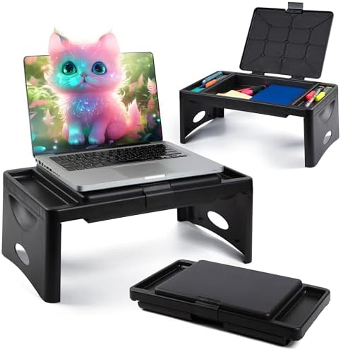 Loddie Doddie Lap Desk, Folding Desk, Bed Table, Black, 9.75"x12" - Image 2