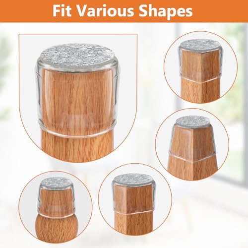 BAIPOK 36Pcs Round Silicone Chair Leg Floor Protectors with Felt Bottom - Image 2