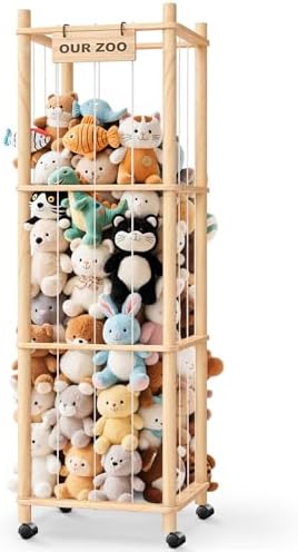 Stuffed Animal Zoo Organizer with Wheels, Plush Storage Cage by Unknown