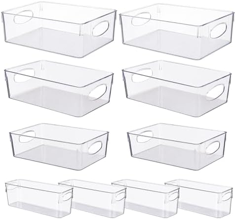UFORU 10 Pack Clear Plastic Pantry Organizers and Storage with Handles by UFORU