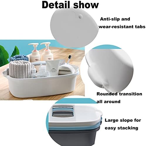 Large Plastic Cleaning Supply Caddy with Handle, Portable Cleaning Tool Storage Tote for Dorm, Bath, Pantry (Dark Grey) - Image 3
