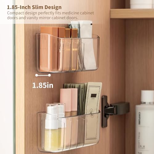 PAVSTINE 2 Pack Clear Adhesive Medicine Cabinet Shelves for Narrow Space - Image 5