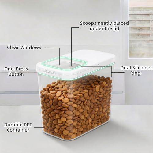 TBMax Dog Cat Food Storage Container 12Lbs with Airtight Flip-up Lid, Large Pet Food Dog Treat Container with Scoop, Airtight Food Storage Bin for Kitchen Organization - Image 7