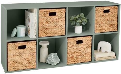Best Choice Products Kids Bookcase 8-Cube Storage Organizer, 13.5in Shelf Opening, Bookshelf, Toy Storage, Customizable w/ 3 Removable Back Panels – Sage by BestChoiceProducts