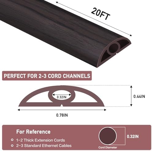 LSGCQ Floor Cord Cover Self Adhesive Cord Hider Floor Cable Management - Image 2