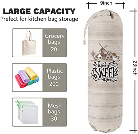 Home Sweet Home, Grocery Bags Holder Organizer for Shopping Bags，Wall Mount Plastic Bags Storage Container Dispensers, Gift for Women Mother Grandmother Friend - Image 2