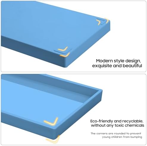 Vanity and Bathroom Tray, 11.8" ABS Countertop Organizer,Waterproof Vanity Tray for Toilet Tank,Perfume,Soap,Keys,Bathroom Accessories,Kitchen and Bath Trays,Non Slip Small Trays,Blue - Image 6