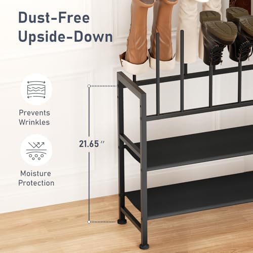 DIMJ Boot Rack 4-Tier - Black Metal Boot Storage Rack for Tall Boots Organizer, Multiuse Shoe Rack for Boots, Sneakers, High-Heel, Entryway, Fits 10 Pairs - Image 4