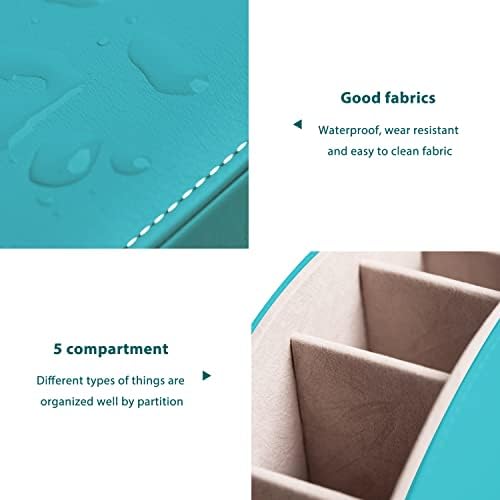 Remote Control Holders Organizer Box with 5 Compartment PU Leather Caddy - Image 5